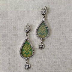 Banarasi Jari Silver Earrings