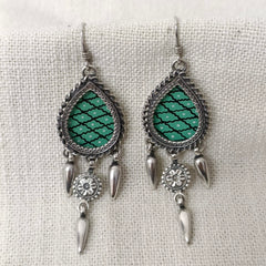 Hand Painted Silver Earrings