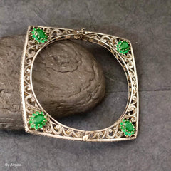 Marcasite Emerald Silver Bracelet