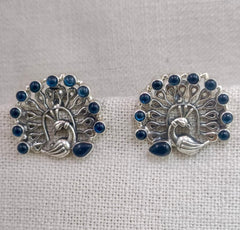 Cut Stone Silver Stud