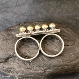 2 Finger 2 Tone Silver Ring