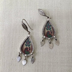 Banarasi Jari Silver Earrings