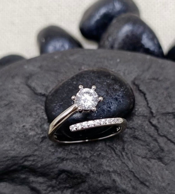 American Diamond Silver Ring
