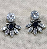 Cut Stone Silver Earring