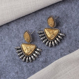 2 Tone Silver Earrings - Angaja Silver