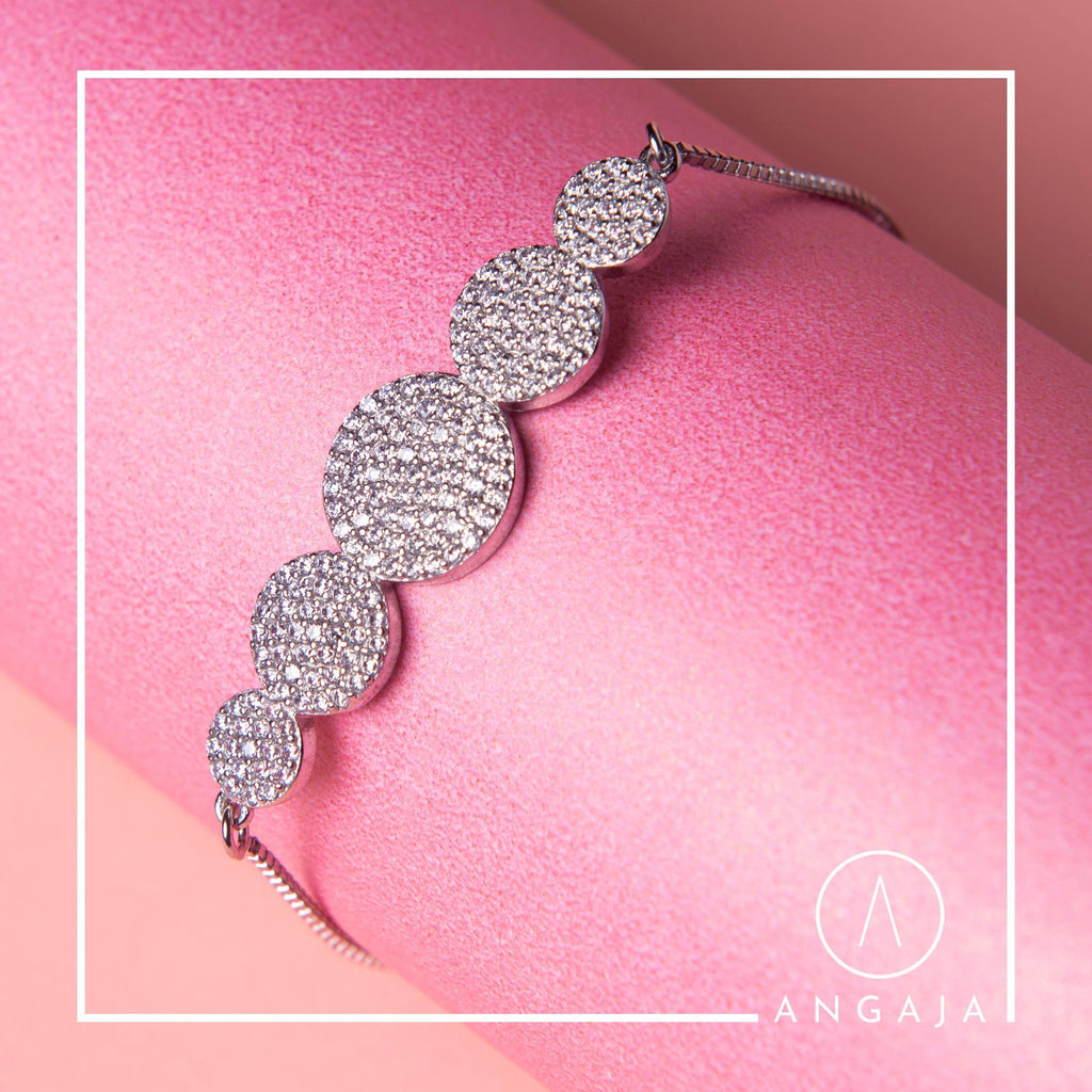 American Diamond Silver Bracelet - Angaja Silver