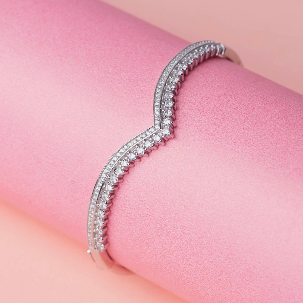 American Diamond Silver Bracelet - Angaja Silver