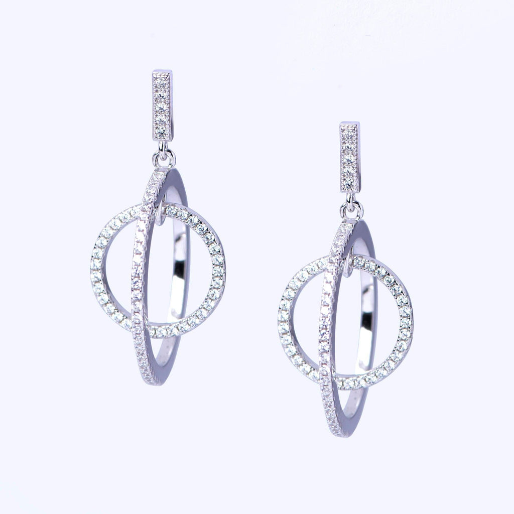 American Diamond Silver Earrings - Angaja Silver