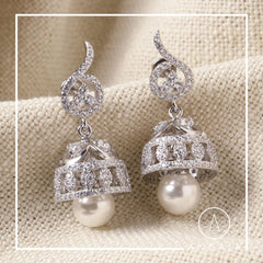 American Diamond Silver Earrings