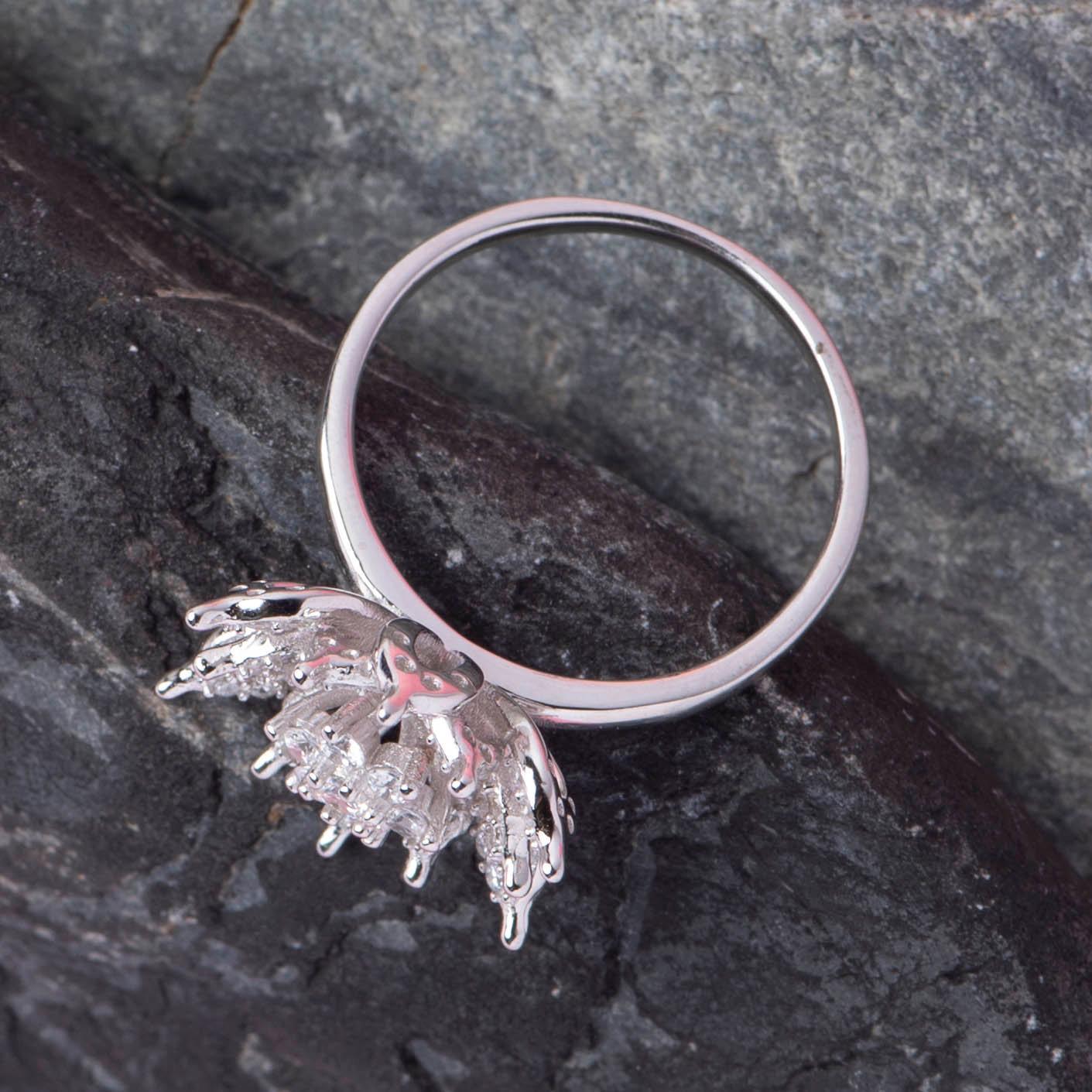American Diamond Silver Ring - Angaja Silver