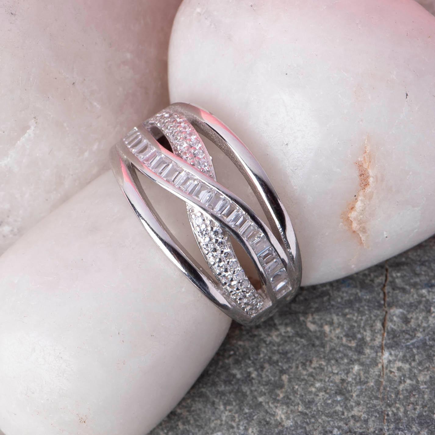 American Diamond Silver Ring