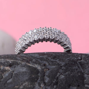 American Diamond Silver Ring - Angaja Silver
