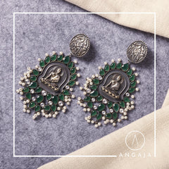Buddha Green Onyx Earrings