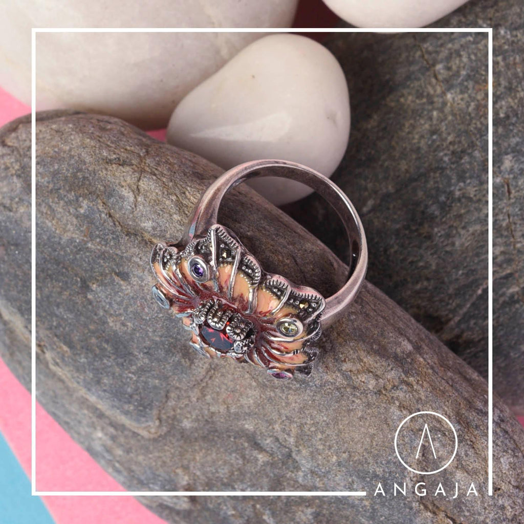 Cocktail Silver Ring - Angaja Silver