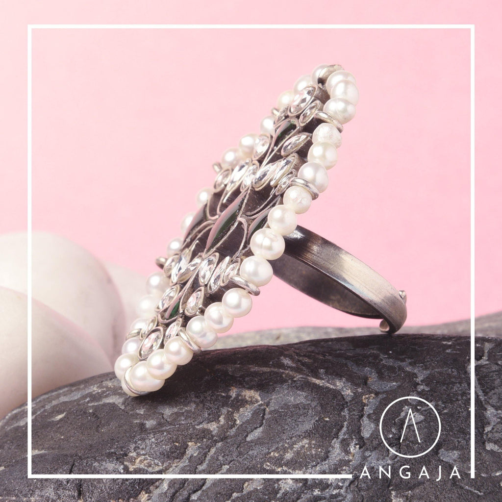 Cocktail Silver Ring - Angaja Silver