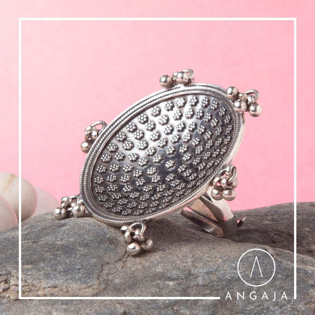 Cocktail Silver Ring - Angaja Silver