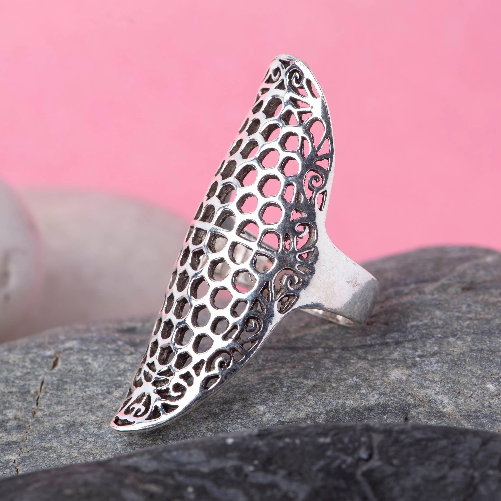 Cocktail Silver Ring - Angaja Silver