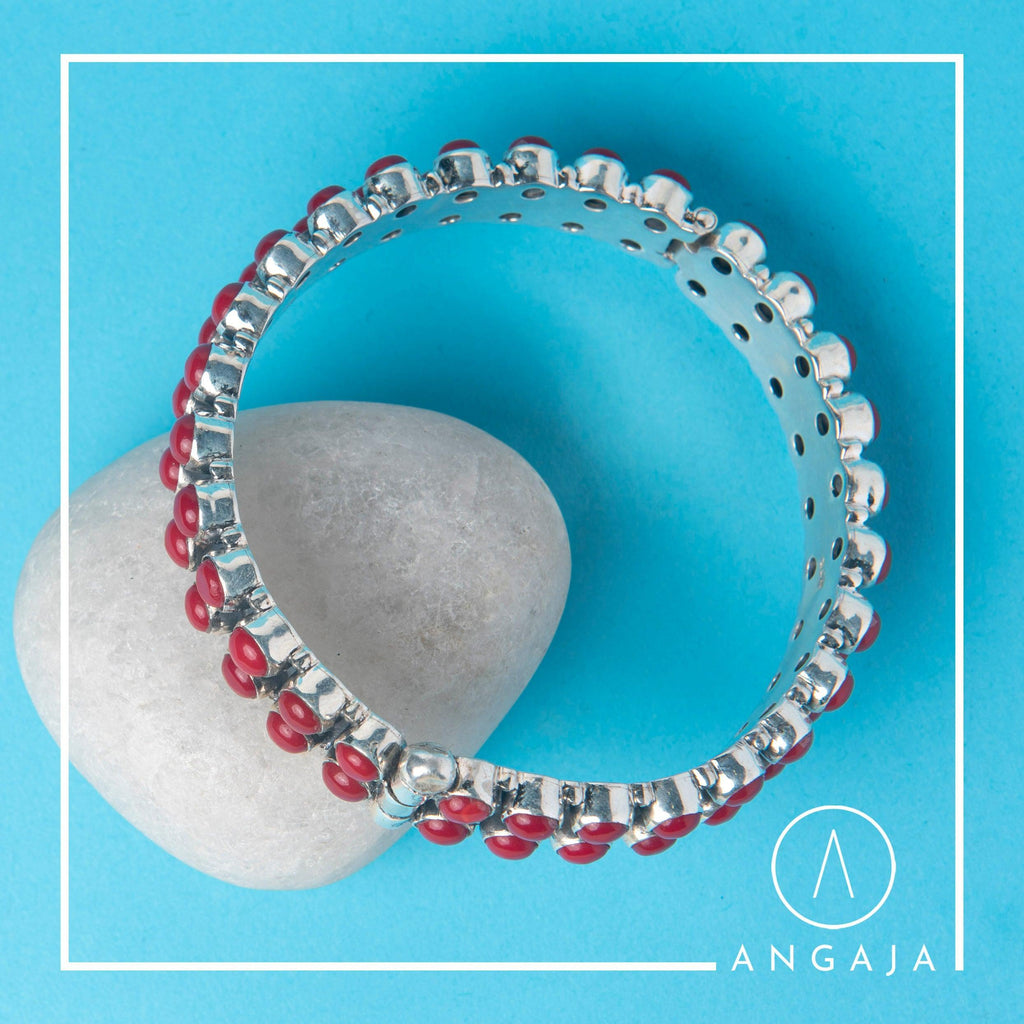 Coral Silver Kada - Angaja Silver