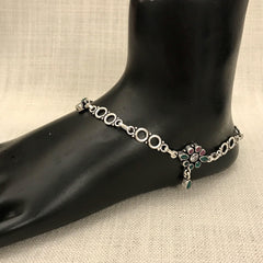 Cut Stone Anklet - Pair