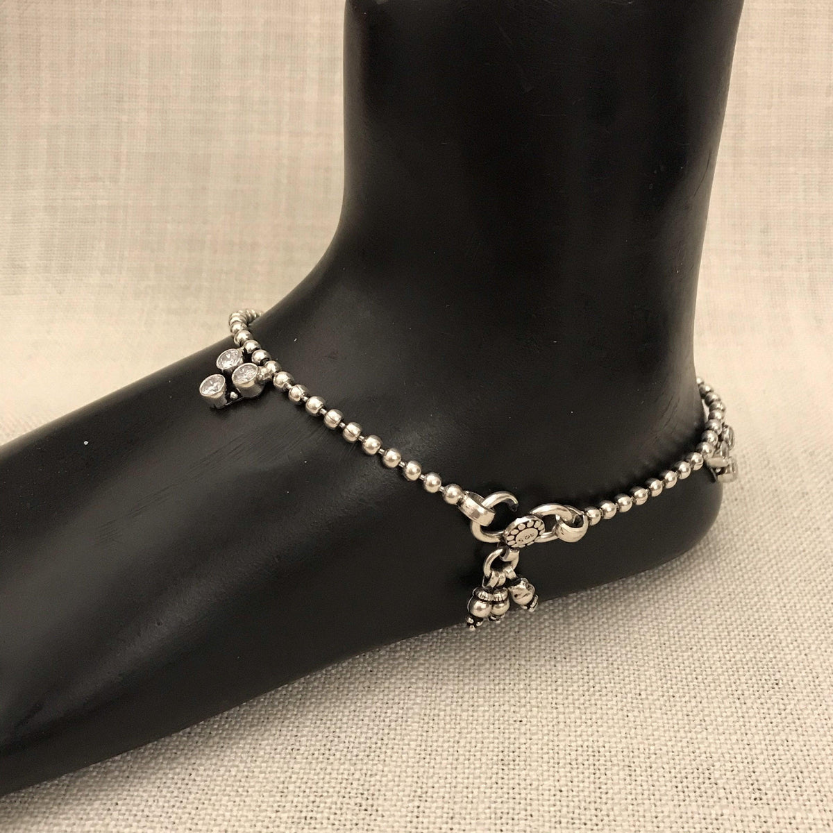 Cut Stone Anklet - Pair – Angaja Silver