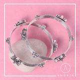 Cut Stone Bangle - Angaja Silver