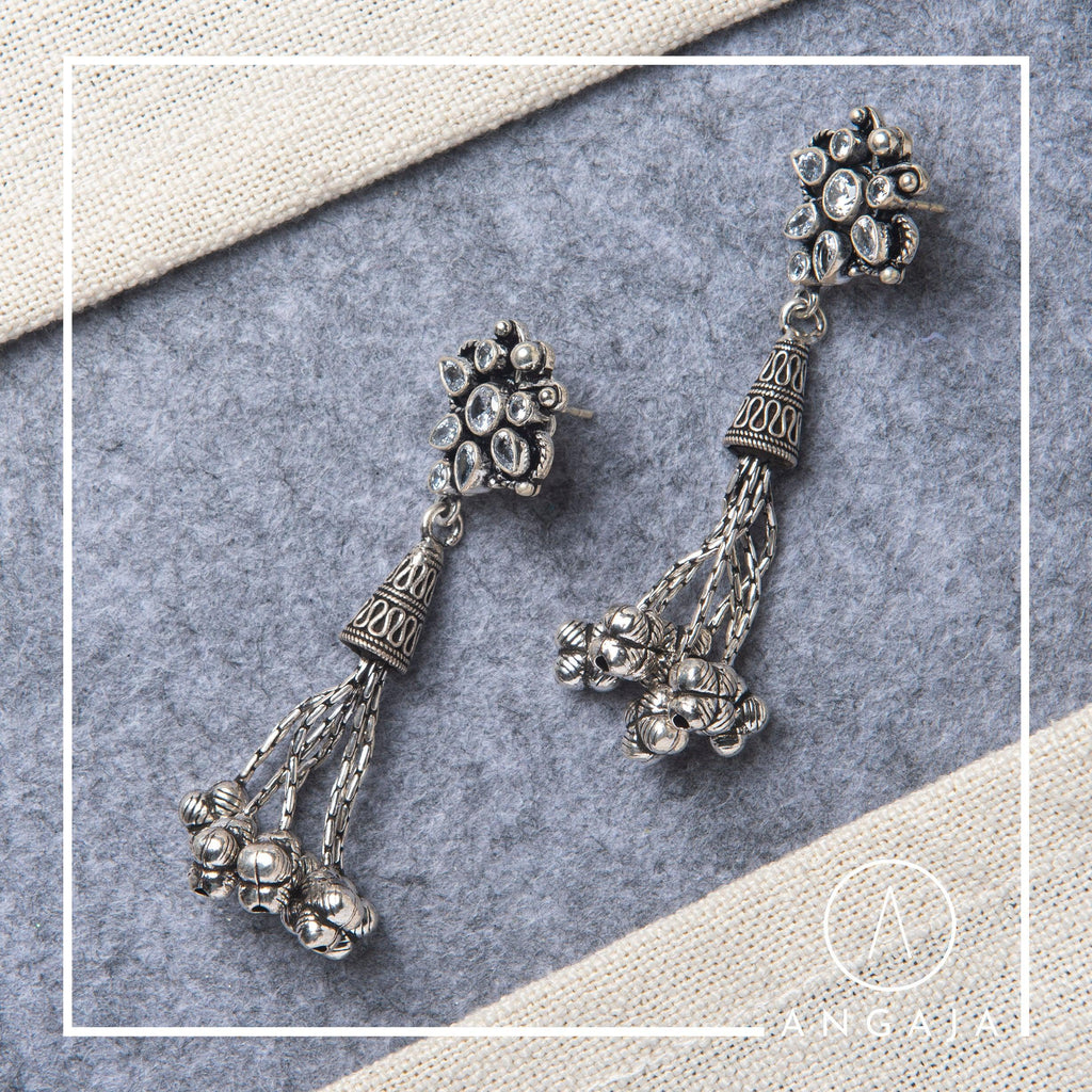 Cut Stone Earring - Angaja Silver