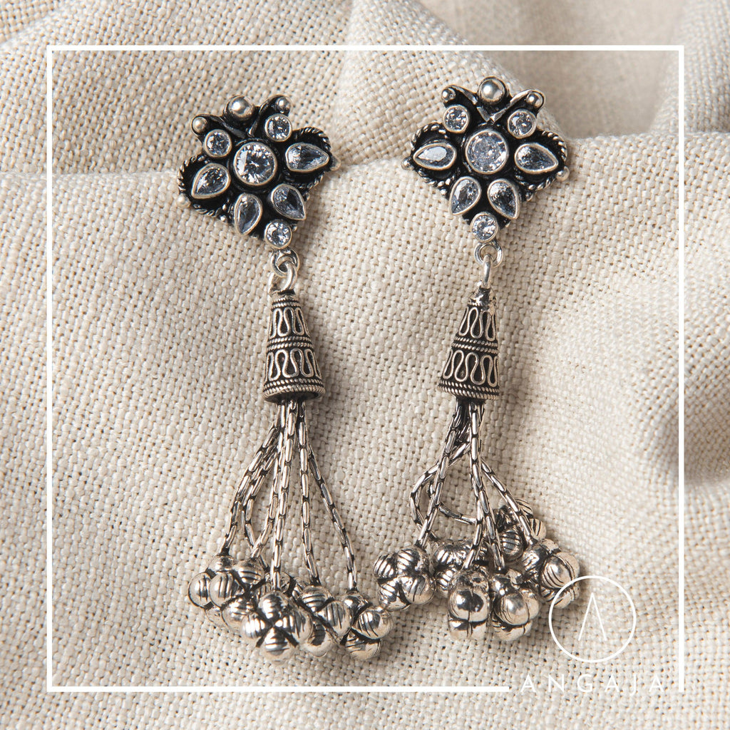 Cut Stone Earring - Angaja Silver