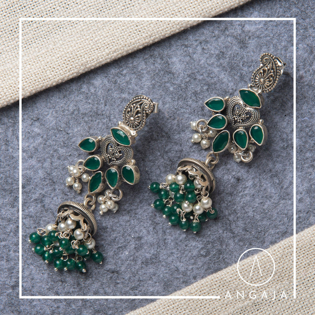 Cut Stone Earring - Angaja Silver