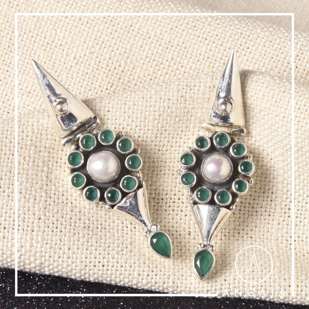 Cutstone Earring - Angaja Silver