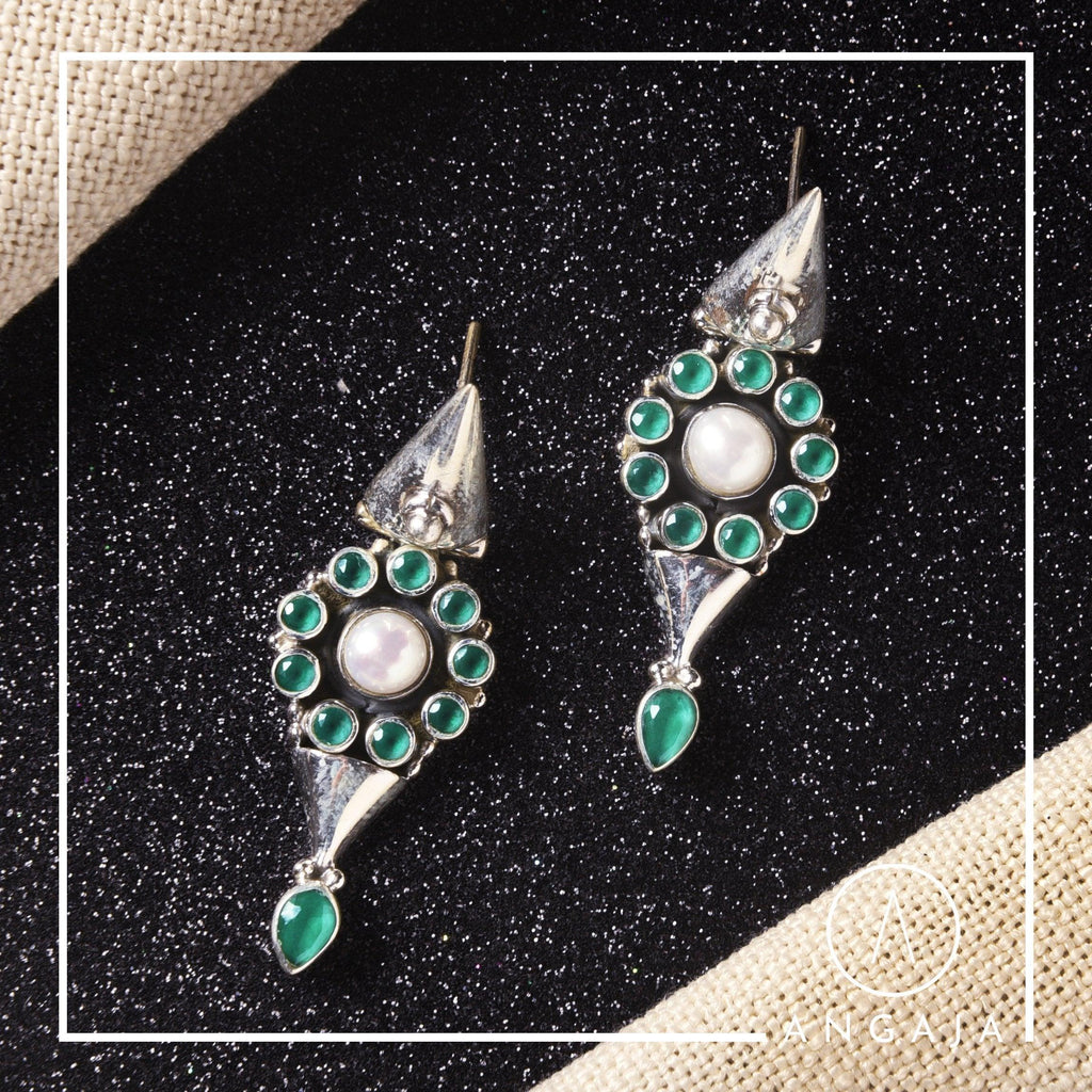 Cutstone Earring - Angaja Silver