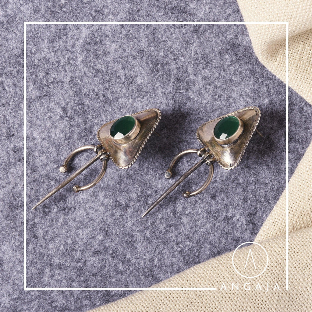 Cutstone Earrings - Angaja Silver