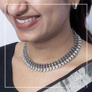 Silver Necklace with Earrings - Angaja Silver