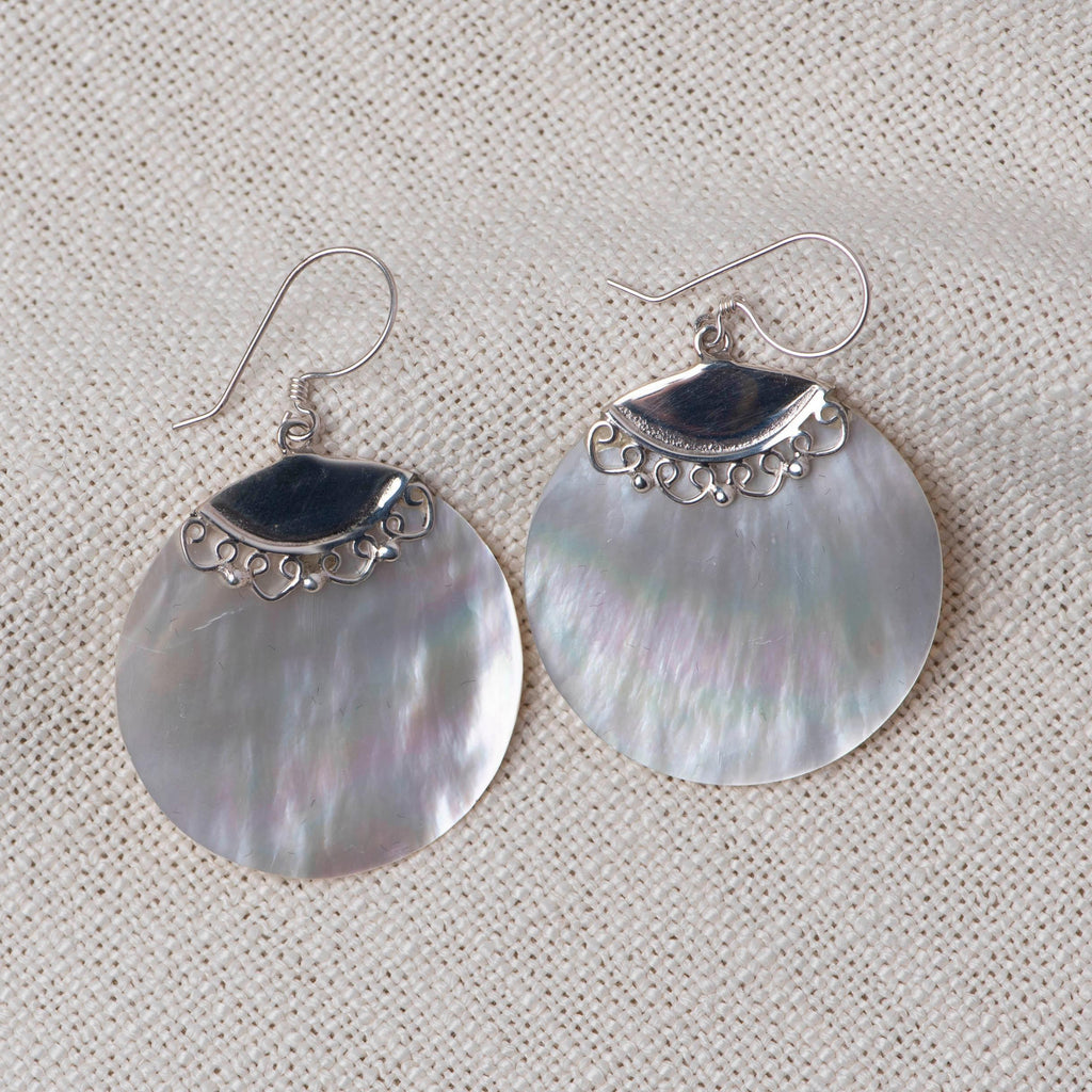 Shell Silver Earring - Angaja Silver