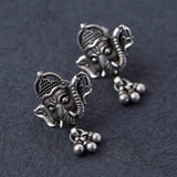 Silver Ganesh Pendant With Earrings - Angaja Silver