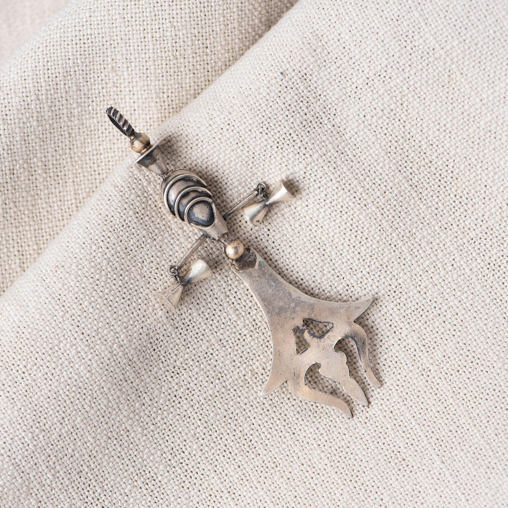 Silver Shiva Trishul Pendant - Angaja Silver