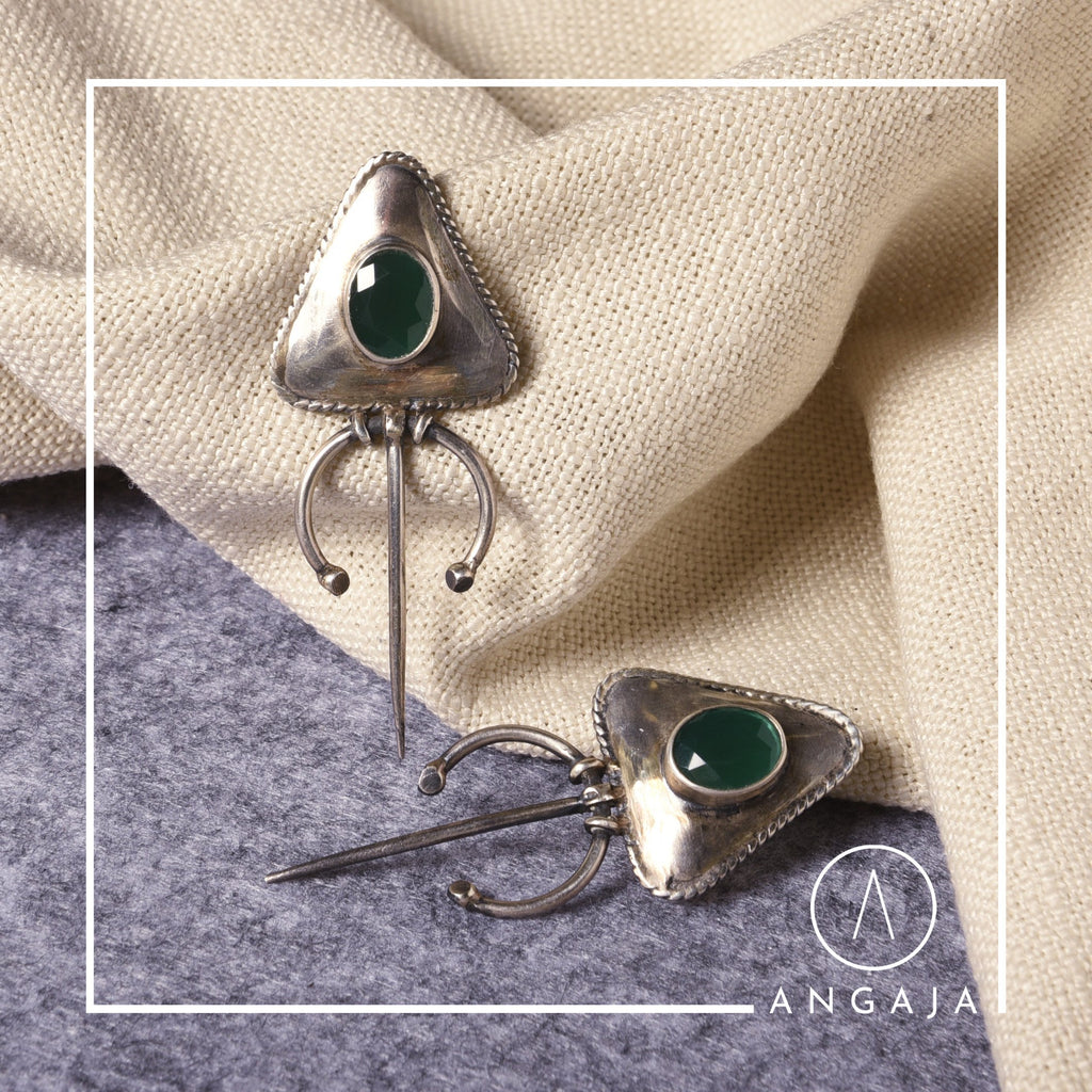 Cutstone Earrings - Angaja Silver