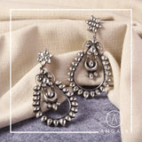 Kundan Silver Earrings - Angaja Silver