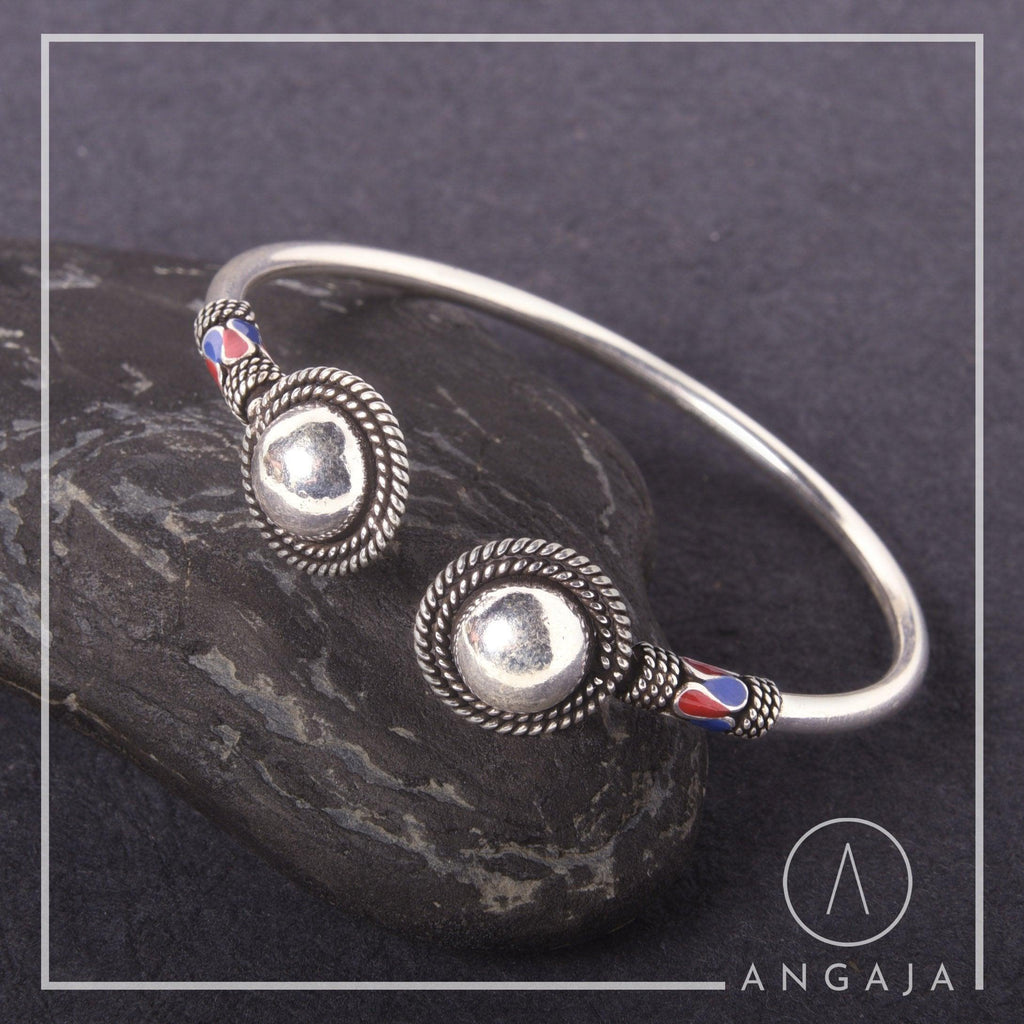 Enamel Bracelet - Angaja Silver