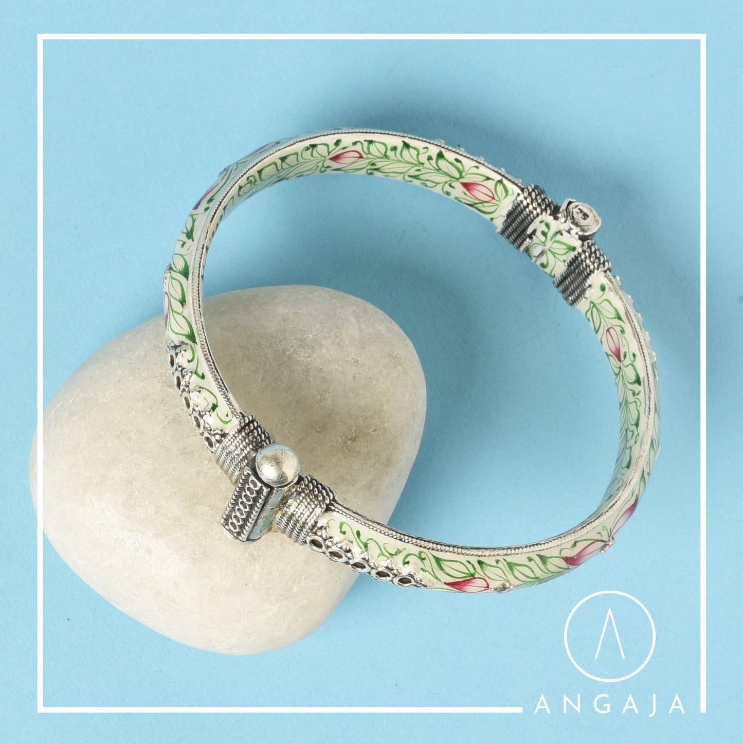 Enamel Kada - Angaja Silver