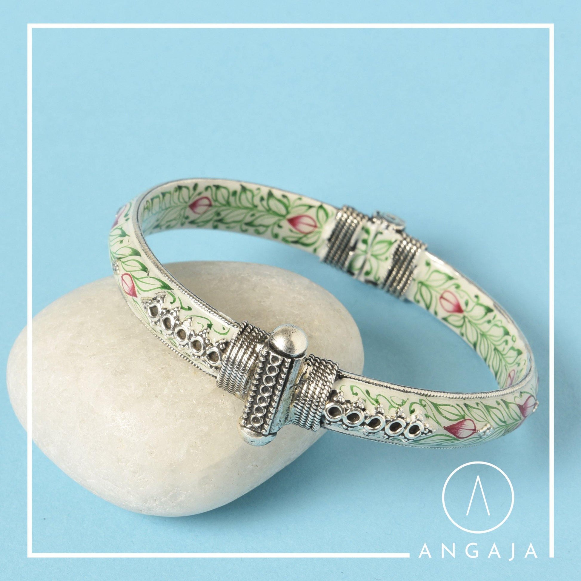 Enamel Kada - Angaja Silver