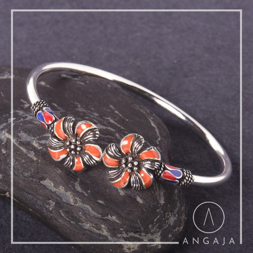 Enamel Silver Bracelet - Angaja Silver