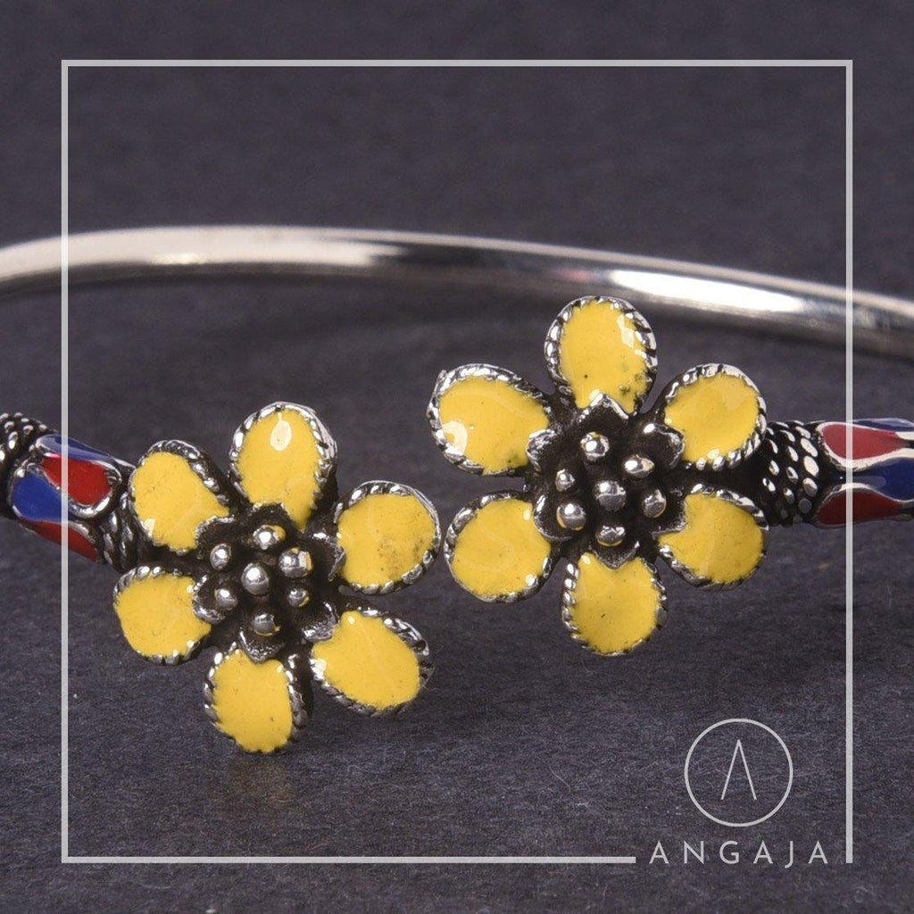 Enamel Silver Bracelet - Angaja Silver