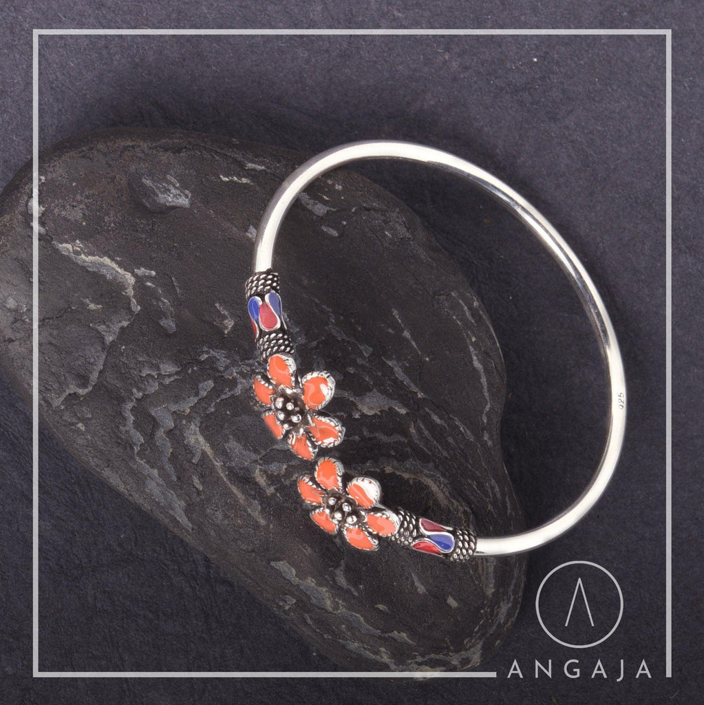 Enamel Silver Bracelet - Angaja Silver