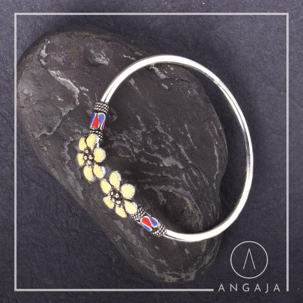 Enamel Silver Bracelet - Angaja Silver