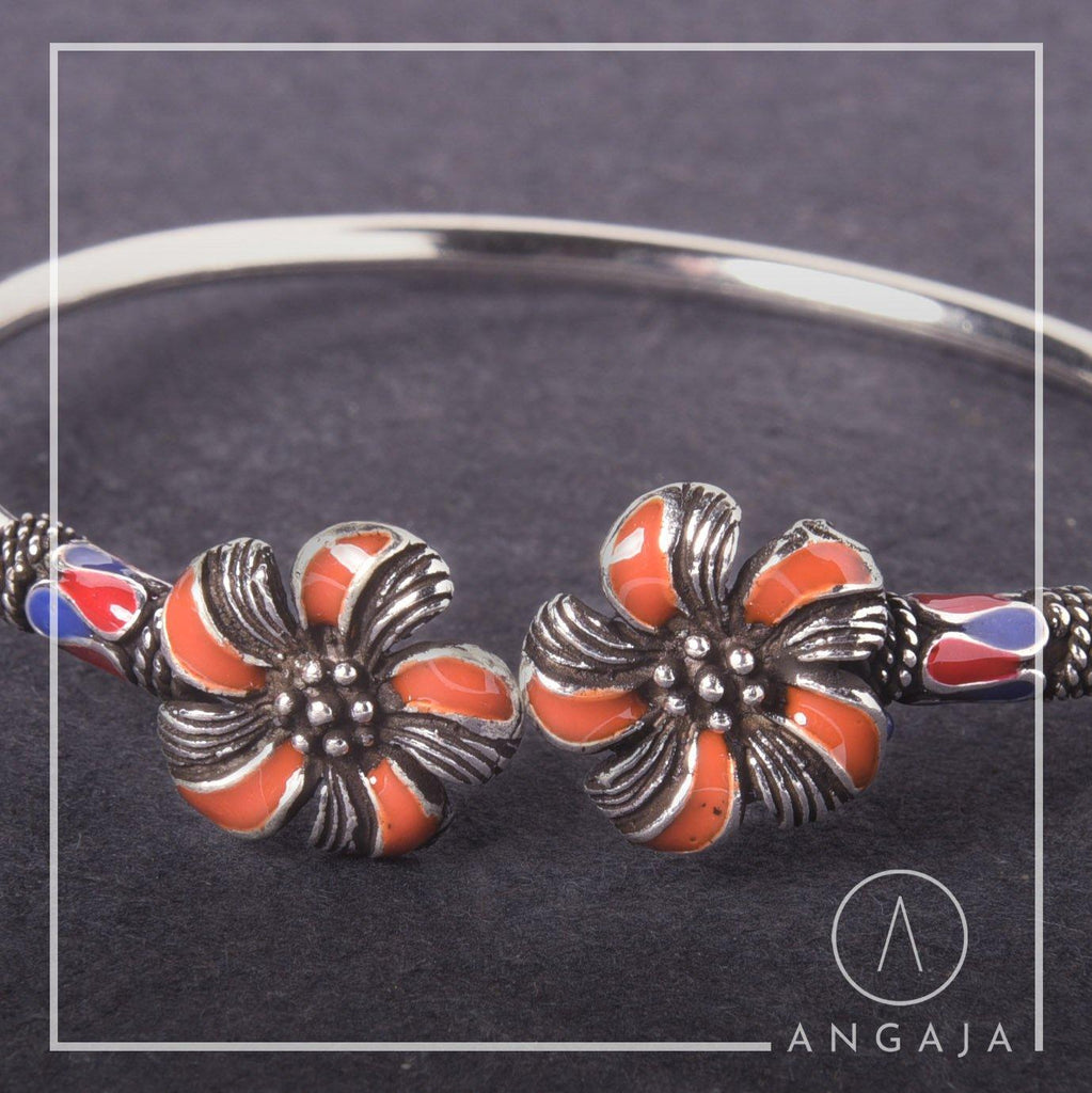 Enamel Silver Bracelet - Angaja Silver