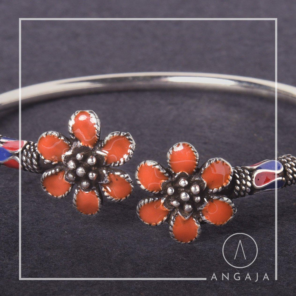 Enamel Silver Bracelet - Angaja Silver