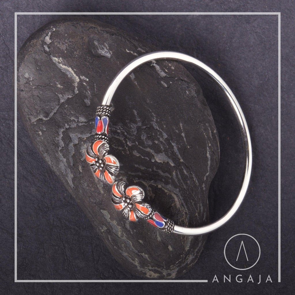 Enamel Silver Bracelet - Angaja Silver