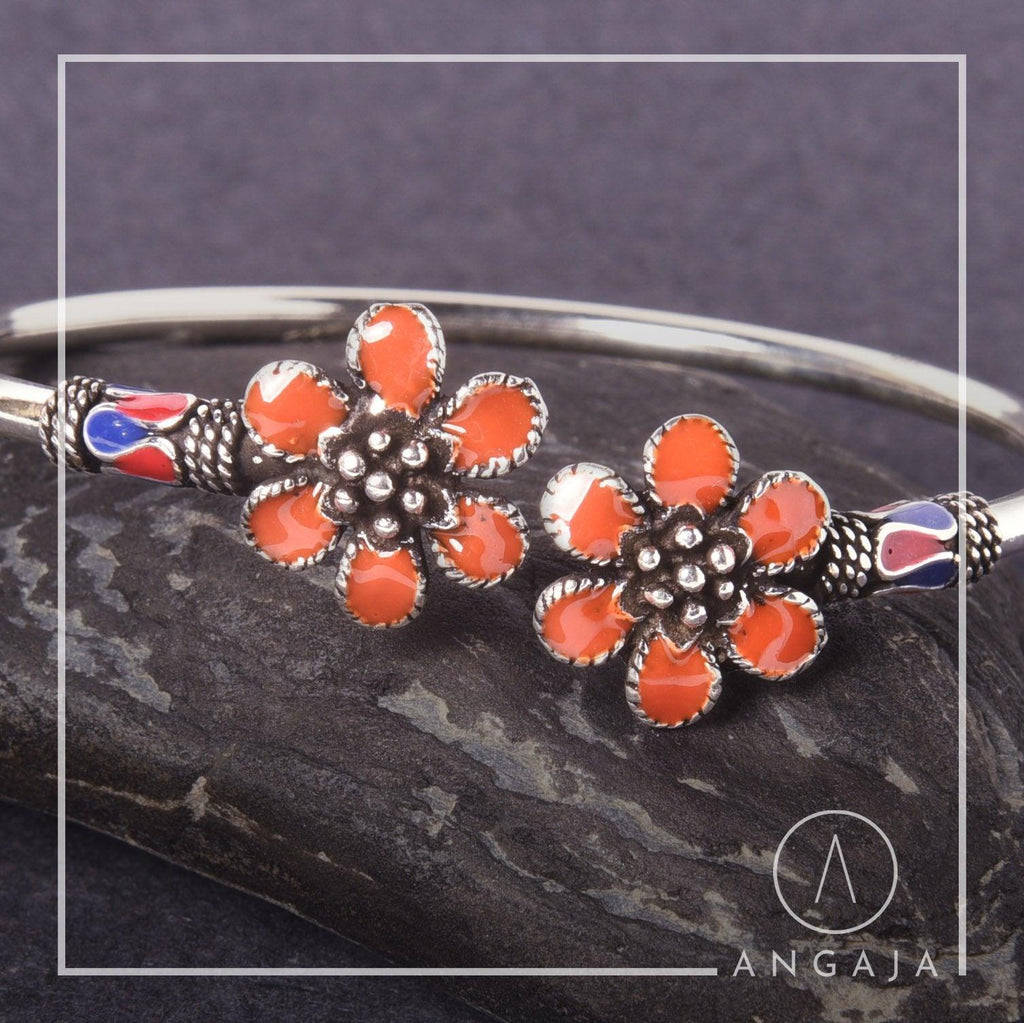 Enamel Silver Bracelet - Angaja Silver