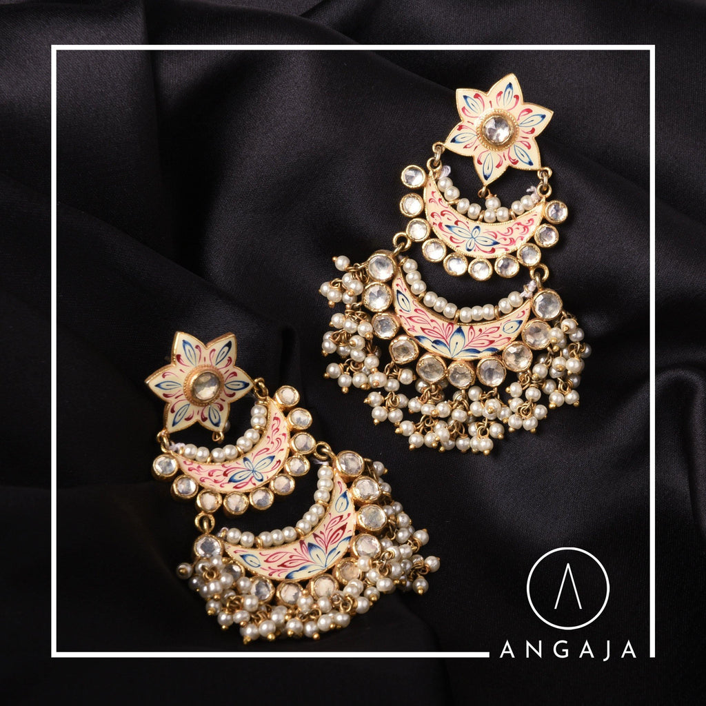 Enamel Silver Earrings - Angaja Silver