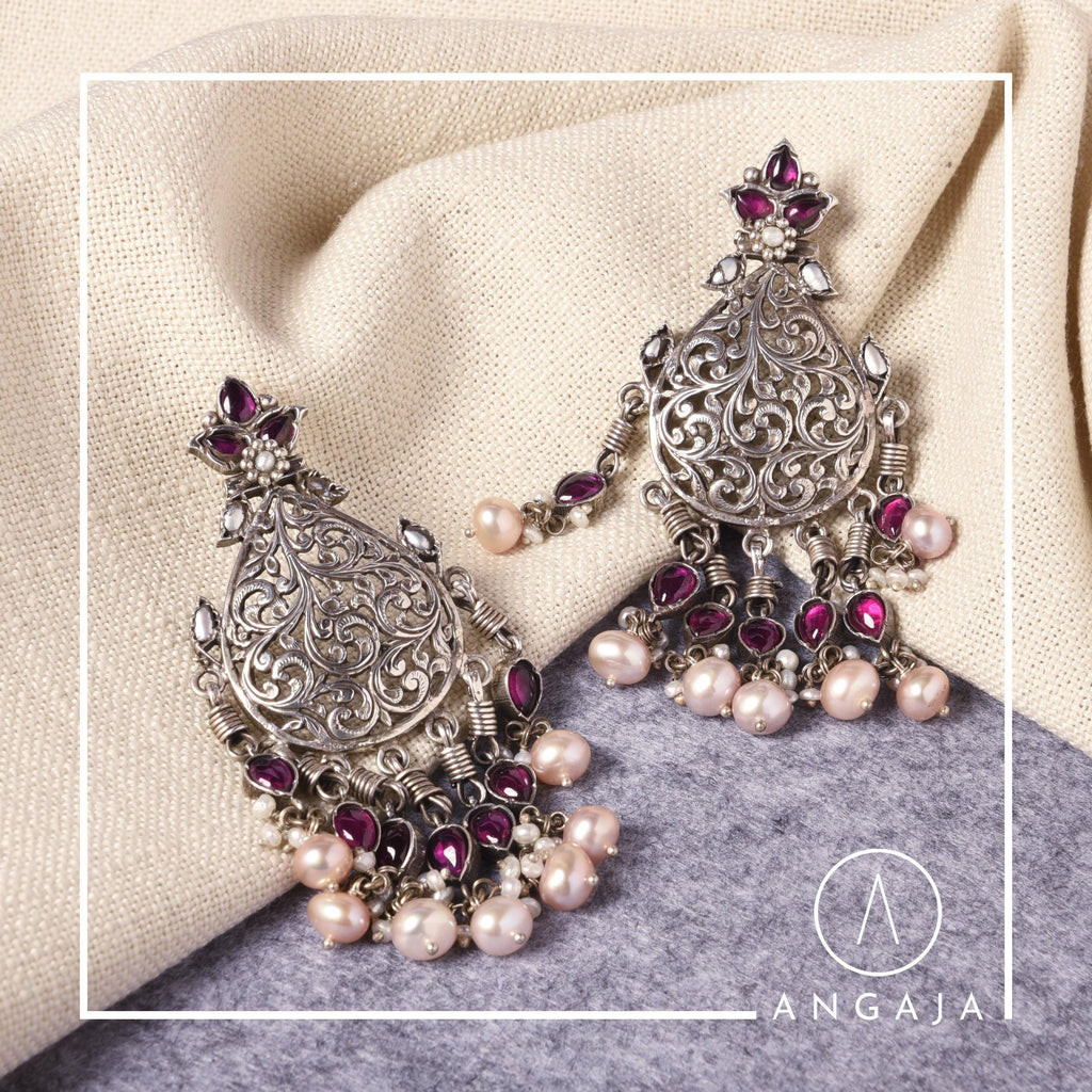 Filigree Silver Earrings - Angaja Silver